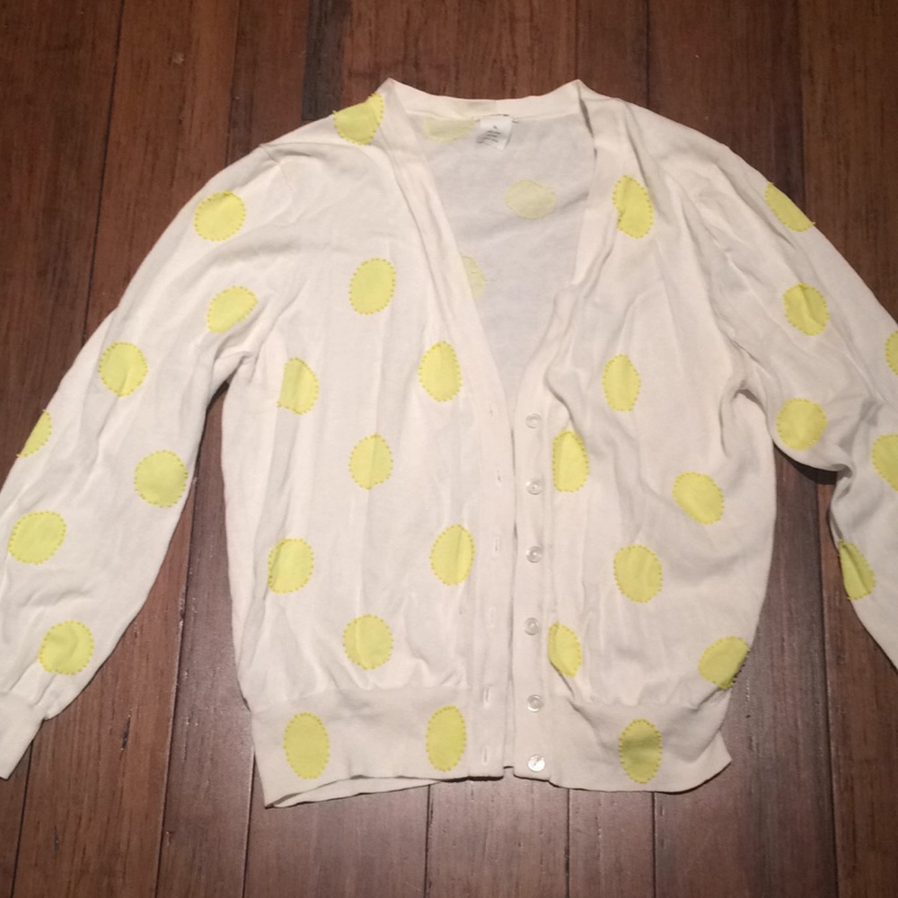 J.Crew beaded polka dot cardigan